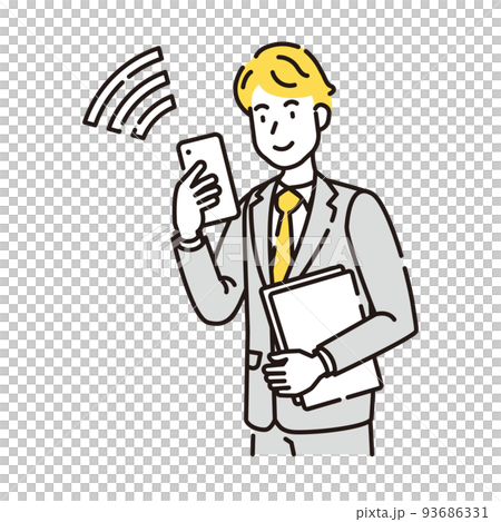 人物イラスト　線画 93686331