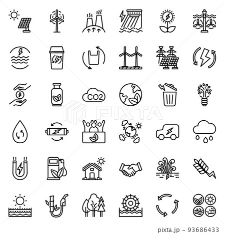 Renewable energy icons Renewable energy icons 93686433
