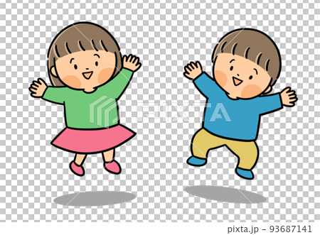 Person whole body children jumping Person whole body children jumping 93687141