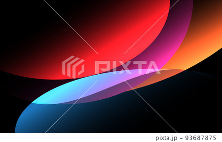 Abstract colorful geometric curve shapes on のイラスト素材 PIXTA