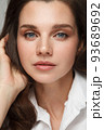 Vertical closeup beauty woman portrait. Female face close-up Vertical closeup beauty woman portrait. Female face close-up 93689692