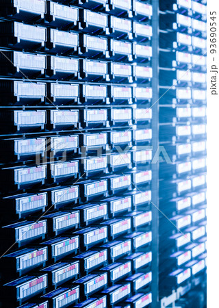 data storage towers filled with hard disks 93690545