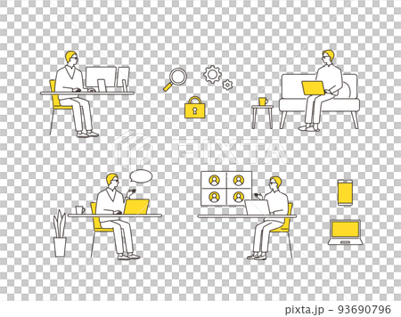 Set of various business scenes 93690796