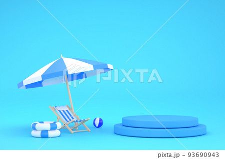 beach umbrella, beach ball, swimming ring and beach chair. Summer travel and holiday concept. beach umbrella, beach ball, swimming ring and beach chair. Summer travel and holiday concept. 93690943