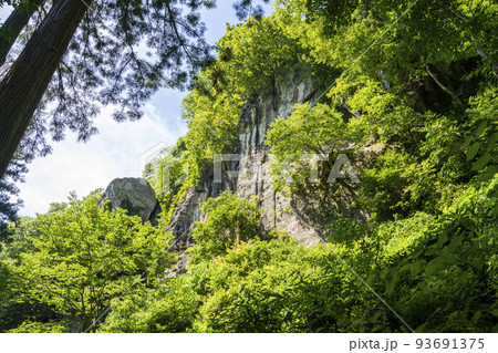 夏の山寺の風景　立石寺　せみ塚 　山形県山形市 93691375