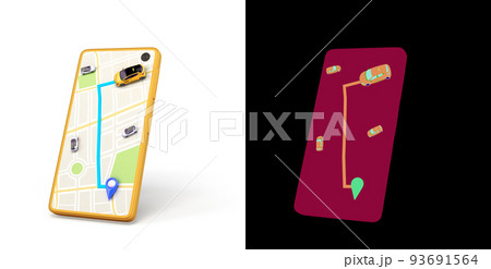Ordering a taxi cab online internet service transportation concept navigation pin pointer with yellow taxi on phone screen 3d render illustration on white with alpha Ordering a taxi cab online internet service transportation concept navigation pin pointer with yellow taxi on phone screen 3d render illustration on white with alpha 93691564