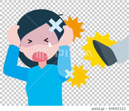 家庭内暴力、女性への理不尽な暴力　のイラスト 93692522