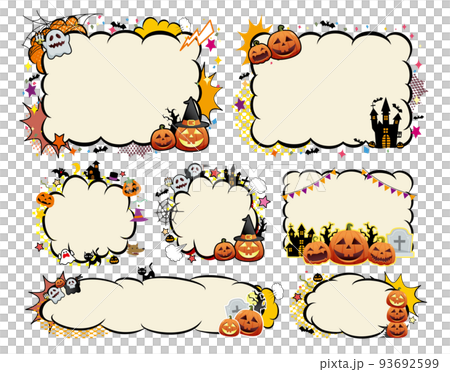 ハロウィン　フレーム背景　秋 93692599