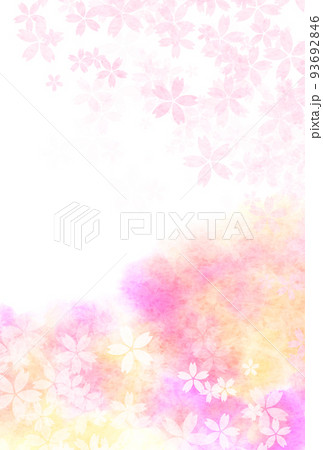 桜 年賀状 和柄 背景のイラスト素材