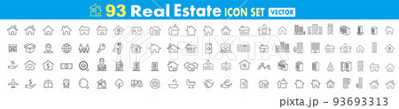 不動産　家　ビル　アイコン　セット 93693313