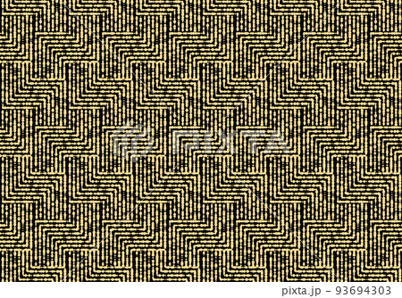 Abstract geometric pattern with stripes, lines. Seamless vector background. Gold and black ornament. Simple lattice graphic design 93694303