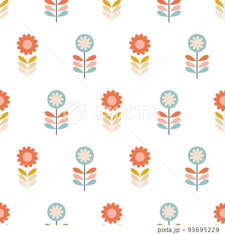 Retro flowers seamless pattern 93695229
