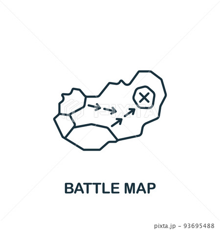 Battle Map icon. Line simple line War icon for templates, web design and infographics 93695488