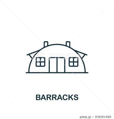 Barracks icon. Line simple line War icon for templates, web design and infographics 93695489