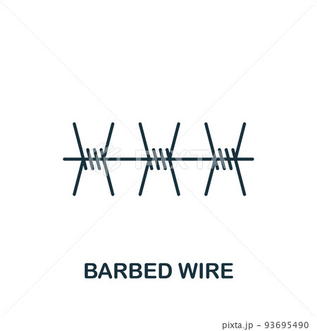 Barbed Wire icon. Line simple line War icon for templates, web design and infographics 93695490
