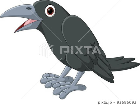 Cartoon crow isolated on white background 93696092