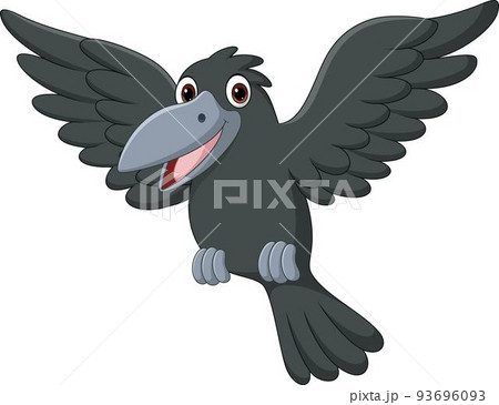 Cartoon crow isolated on white background - Stock Illustration [93696093] -  PIXTA