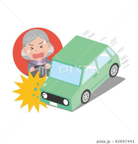 高齢女性が運転する車の交通事故 93697441