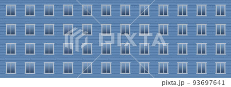 Seamless pattern of white window frames on blue background. 93697641