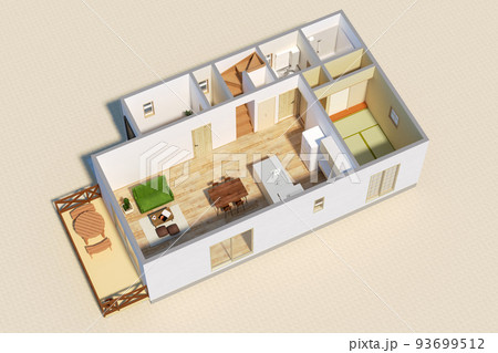 住宅の建築パース 住宅の建築パース 93699512