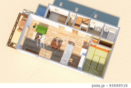 住宅の建築パース 93699516