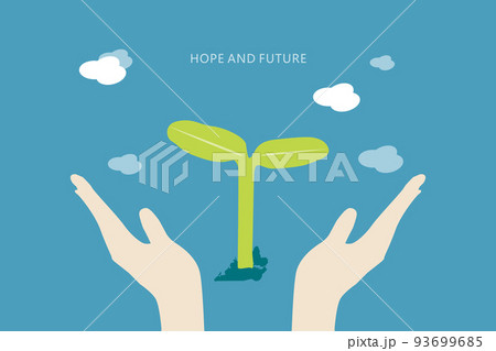 手 両手 手の上 93699685