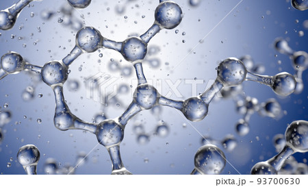 Abstract blue connected glass bubbles molecule background. 3D Rendering  93700630