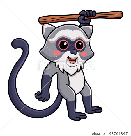 Cute samango monkey cartoon hanging on tree Cute samango monkey cartoon hanging on tree 93701347
