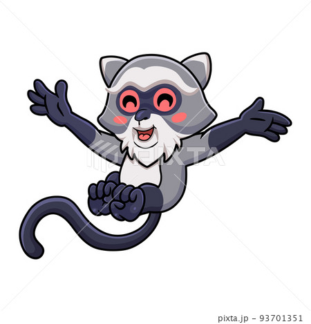 Cute samango monkey cartoon posing	 93701351