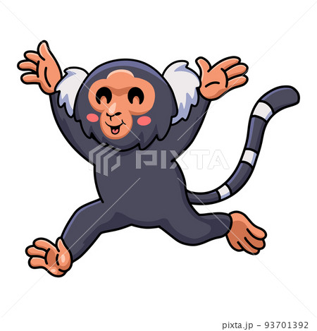 Cute pygmy marmoset monkey cartoon running Cute pygmy marmoset monkey cartoon running 93701392