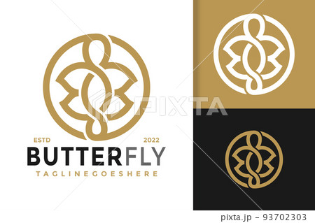 Abstract Circle Butterfly Logo Design, brand identity logos vector, modern logo, Logo Designs Vector Illustration Template 93702303