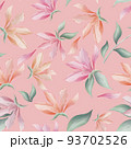 Magnolia flowers and leaves seamless pattern 93702526