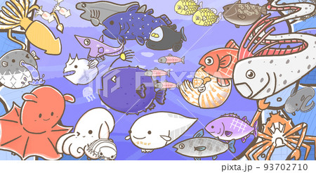 R もっとメルヘンな水族館 深海魚 ミ壁紙 のイラスト素材