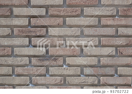Background. Brick wall. Clinker clay brickwork. red brick wall background, wide panorama of masonry. Brown brick wall texture background 93702722