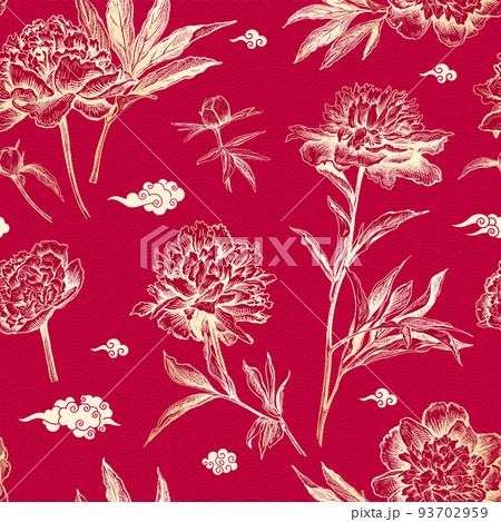 Beautiful pattern Peony flower 93702959