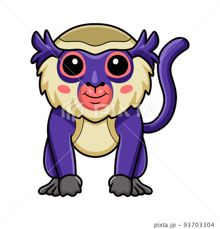 Cute mona monkey cartoon posing	 93703304