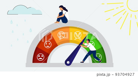 Stress level meter Concept of emotional overload Stress level meter Concept of emotional overload 93704927