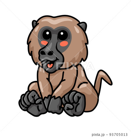 Cute little baboon monkey cartoon Cute little baboon monkey cartoon 93705013
