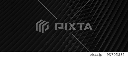 Striped metallic surface backdrop. Dark abstract textured technology background. 3d rendering. 93705885