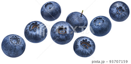 Falling blueberry isolated on white background 93707159
