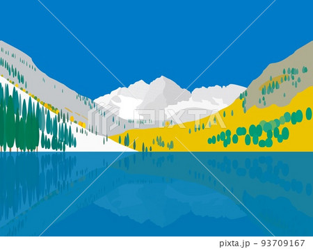 マルーン・ベルズ　maroon　bells　コロラド　colorado　アメリカ　秋　 93709167