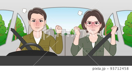 夫婦でドライブする様子 93712458