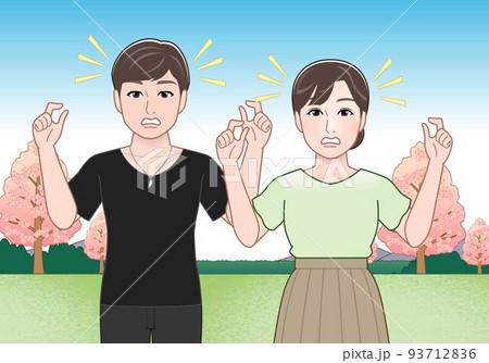 春の花見の時期に男女 春の花見の時期に男女 93712836