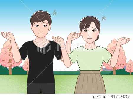 春の花見の時期に男女 93712837