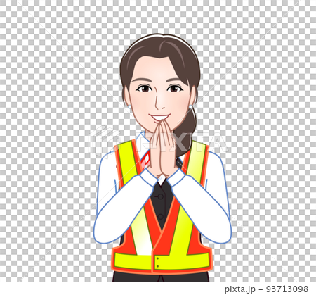 A woman in uniform with a safety vest 93713098