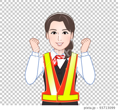 A woman in uniform with a safety vest 93713099