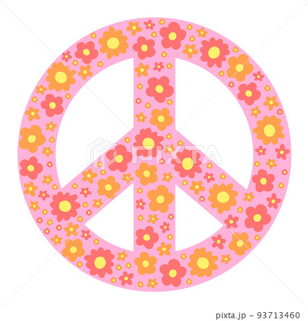 Flower pacific sign. Vector print for t shirt or sticker isolated on white. 93713460