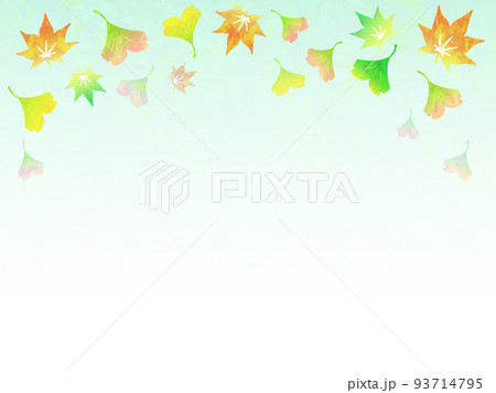 色とりどりの落葉(紅葉・イチョウ)の背景イラスト素材 色とりどりの落葉(紅葉・イチョウ)の背景イラスト素材 93714795
