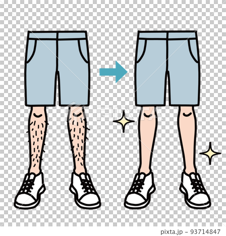 Legs with shin hair and clean legs after hair removal men's beauty 93714847