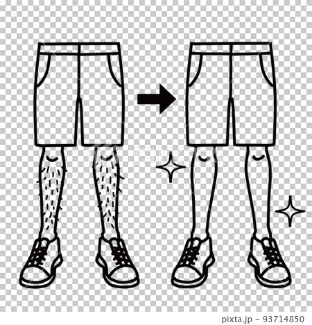 Legs with shin hair and clean legs after hair removal men's beauty 93714850